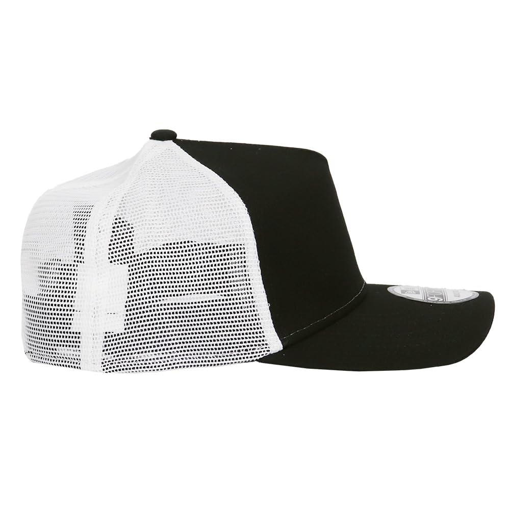 New Era 9FORTY Mesh Solid NewEra Baseball Cap with 99HeadwearShop One Size Fits All Men's Cap, Color, NE205, Sticker, Black/White Mesh, [Used]
