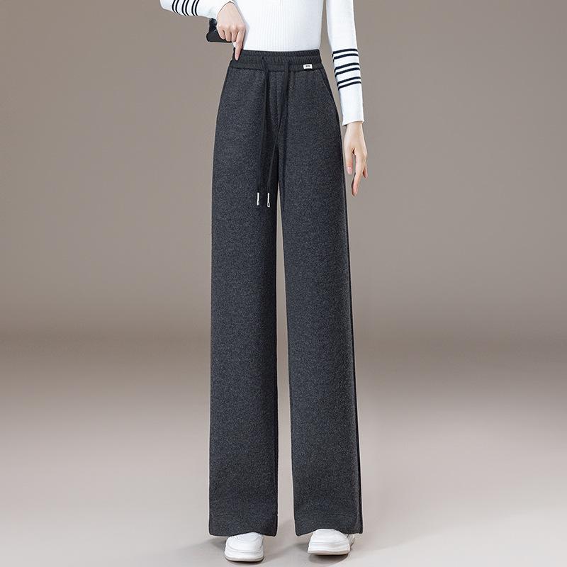 

Autumn 2025 Korean Style Slimming Striped Wool Pants: High Waist, Elastic, Casual, Draped Fit XXXL