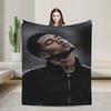 Jude Bellingham Head Tilted Back Eyes Closed Flannel Blanket Warm Soft Throw Blanket for Home Decor Bedspread Sofa Bed Cover