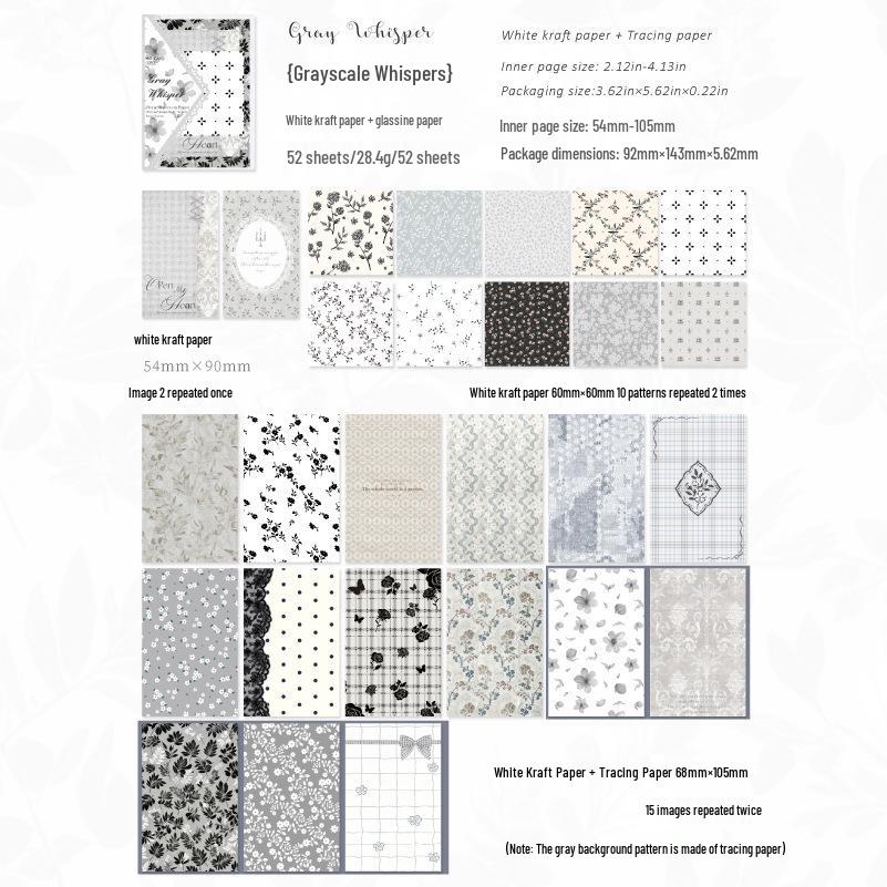 Mò Mò Paper Brick Flower Trace Korean Luxury Journal DIY Decoration Pack