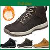 Snow Men Winter Warm Boots Fur Lined Lace Up Boots Outdoor Climbing Walking Work Waterproof Sneakers