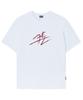 QUTON Red Brush Oversized Heavy Short Sleeve T-Shirt_White