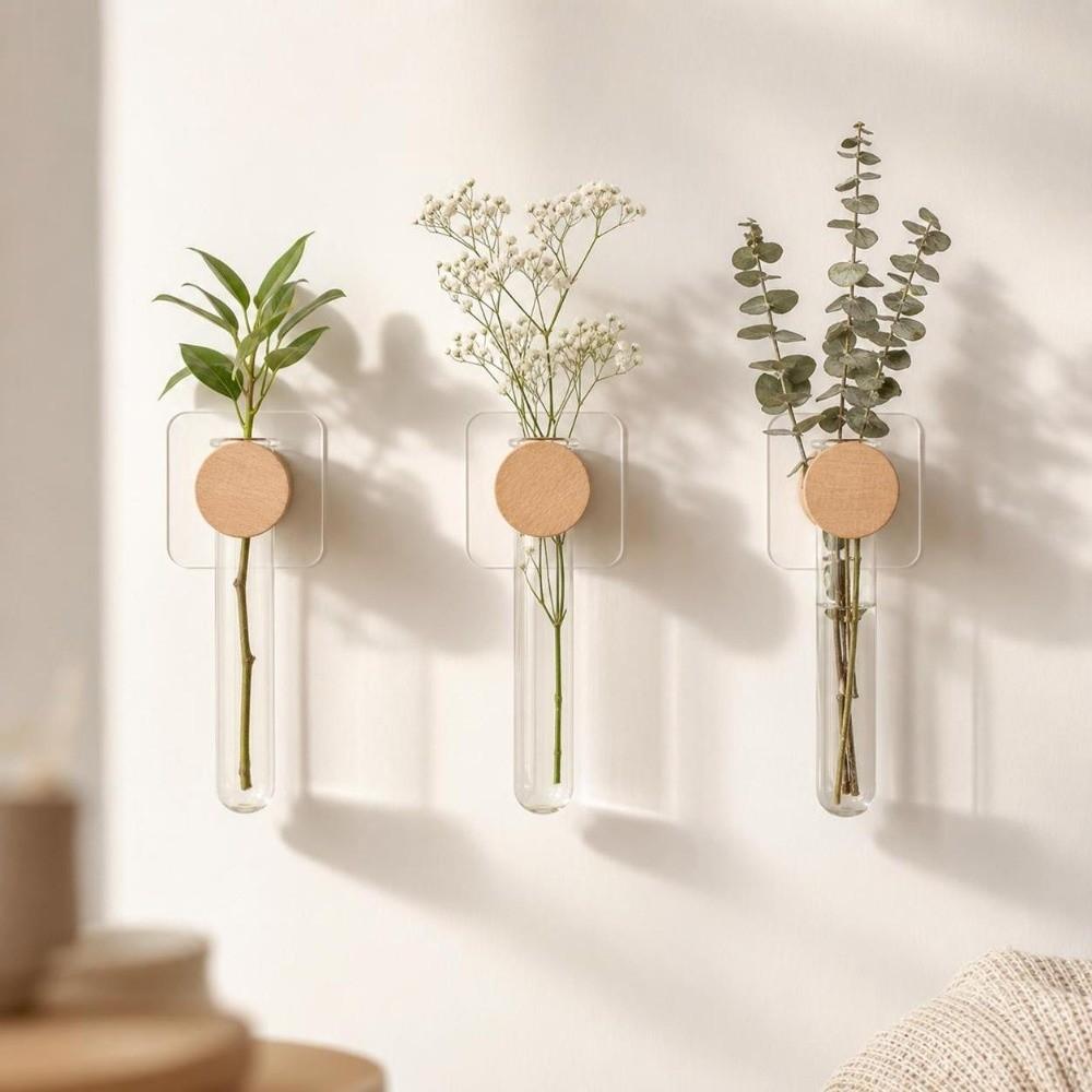 Vase Wall Mounted Planter Home Ornaments Flower Pot Hydroponic Planter Shelf Living Room