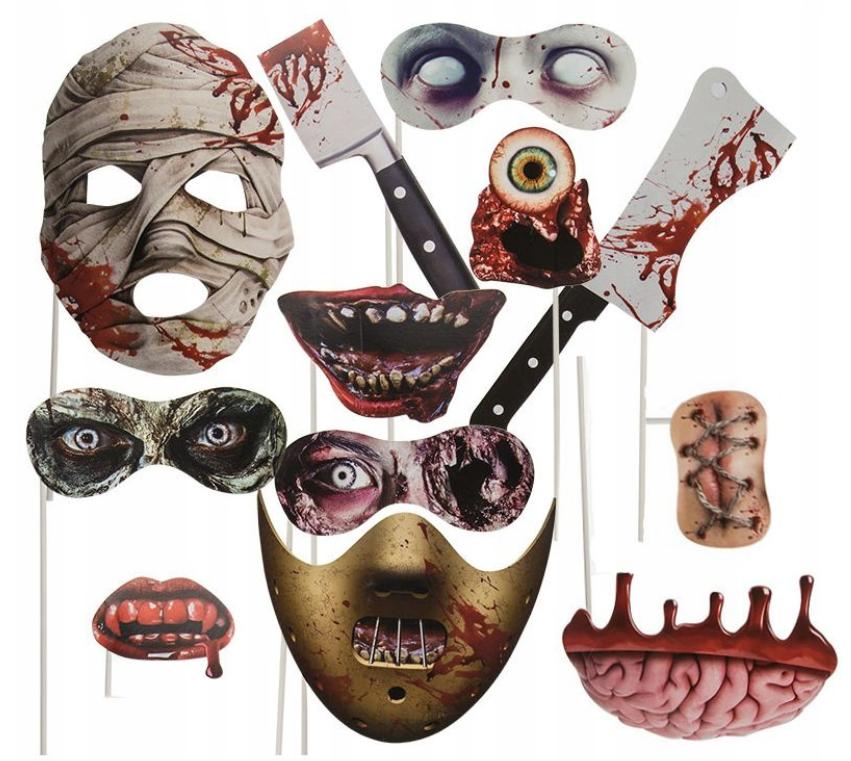 Halloween accessories FOR photos ON sticks photo booth