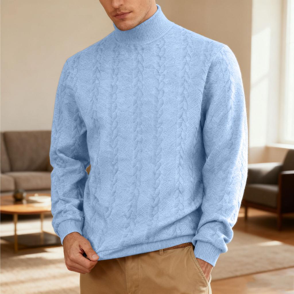 New Arrival Plus Size Men's High-Neck Sweatshirt Heavyweight Textured Jacquard Casual Thermal Sweatshirt