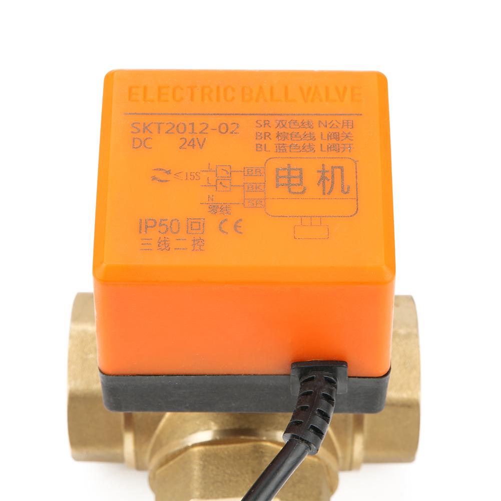 DN32 G1 1 4 Mosazný 3cestný motorizovaný kulový elektrický ventil pro klimatizaci DC24V