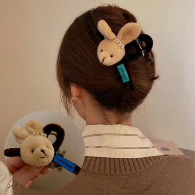 Pince à cheveux lapin en velours mignonne de Todongi