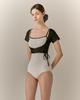 Pinobeullangko White Floe Monokini + Wrap Cardigan Set