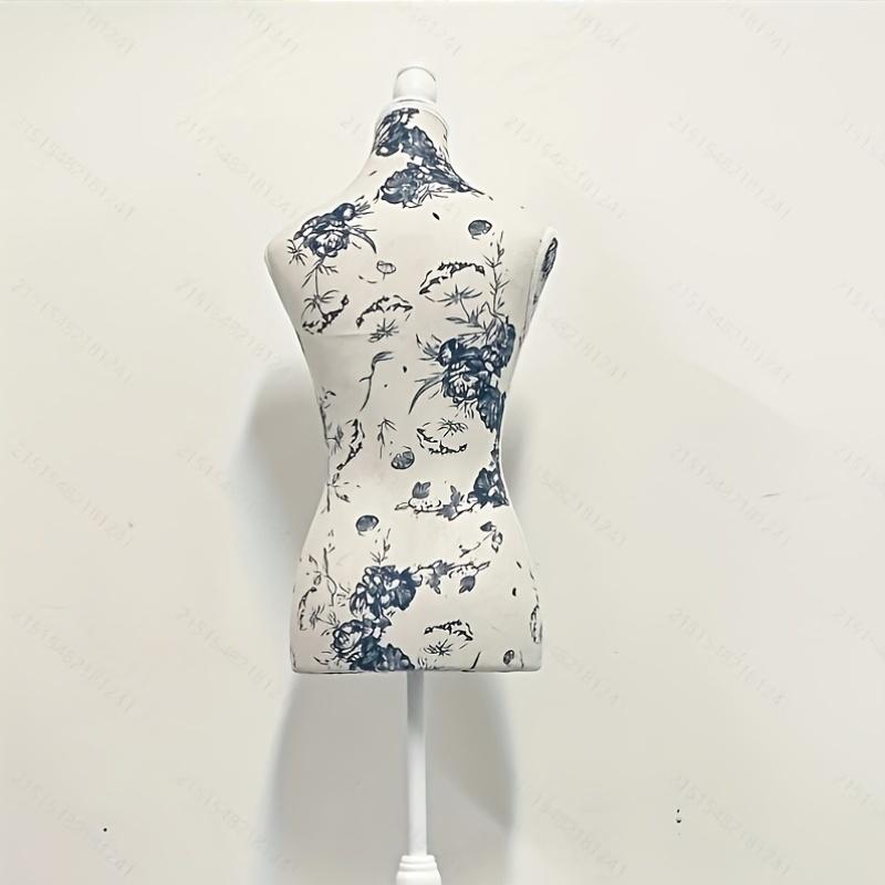 1 st Blommig Klänningsformad Mannequin, Kvinnlig Torso-display, med Stativ för Sömnad, Design, Modevisning