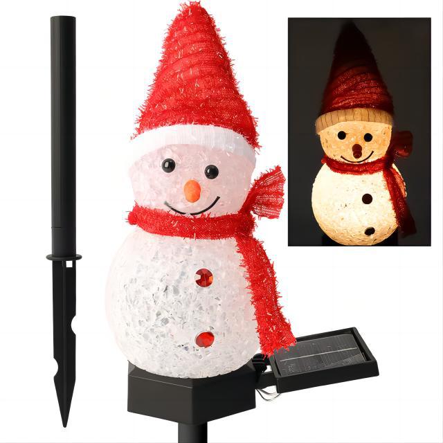 

4 цвета, солнечные рождественские светильники со снеговиком, подключаемые к земле, без счета, уличные, крытые, для виллы, газона, сада, декоративные атмосферные светодиодные фонари