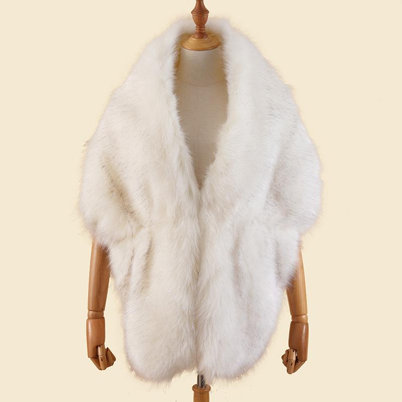 Popular imitation fur shawl lapel bride cheongsam European and American autumn and winter imitation fox fur cape shawl