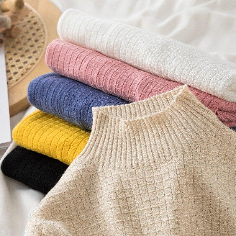 2023 Autumn Fashion Turtleneck Sweater Women Winter Loose Long-sleeved Jumpers Tops Women Bottoming Warm Knitwears 28730