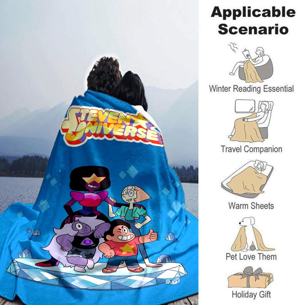 Steven Universo Print Flannel Blanket High Quality Warm Comfortable Cover for All Seasons Perfect for Gifts Home Decor