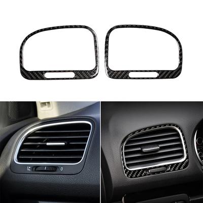 Dla VW Golf 6 R MK6 2008-2012 Auto z włókna węglowego osłona wykończeniowa nawiewu wnętrza naklejka na deskę rozdzielczą Accessoire Voitures
