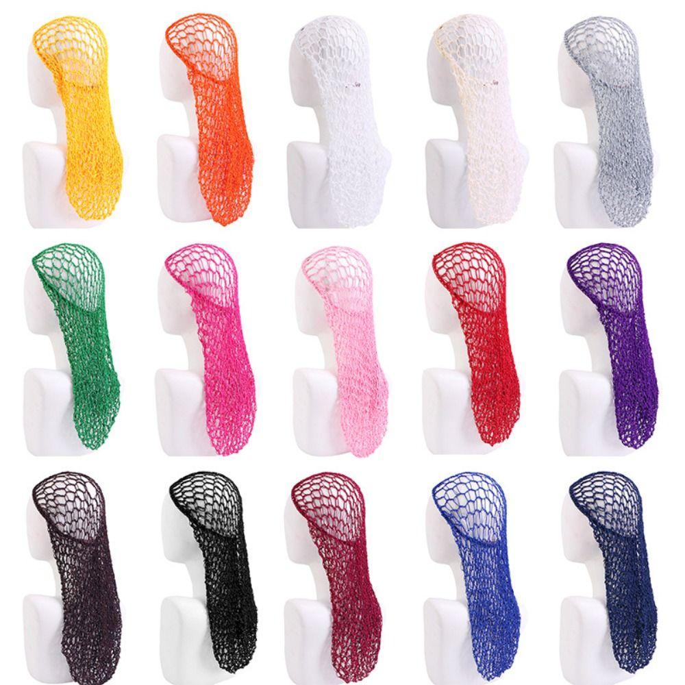 Night Cap Mesh Hair Net Elastic Hair Care Sleeping Hat Fashion Long Crochet Hair Snood  Women