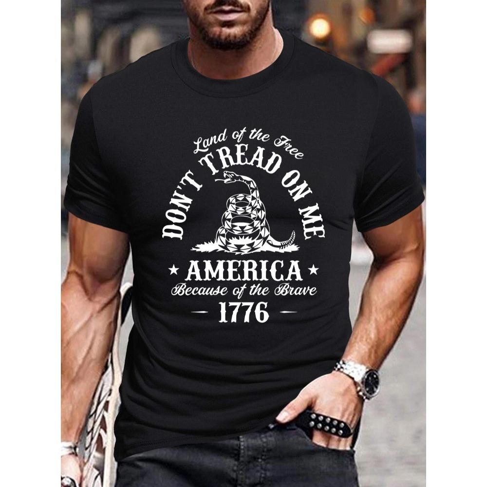 

Novelty T-Shirt Independence Day Clothing Snake Graphic Print T-Shirt Summer Short Sleeve T-Shirt Big S