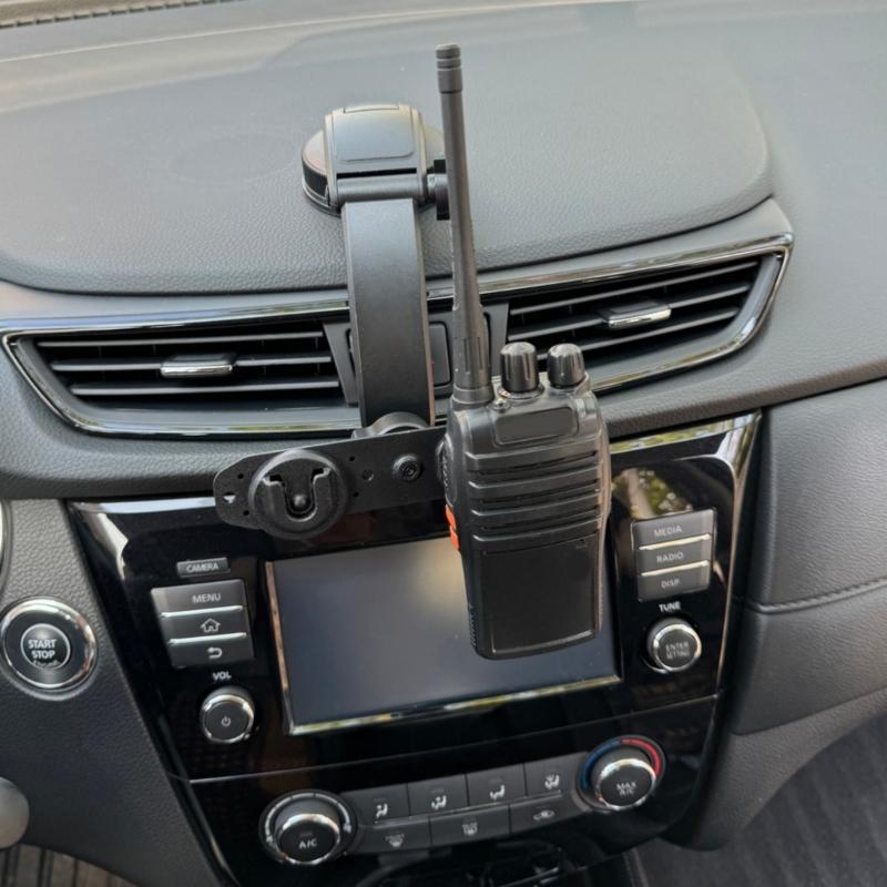 Car Dashboard Transceiver Mount Adjustable Hand Microphone Stand with Strong Suction Cup for Vehicle Communication