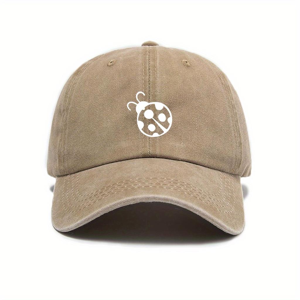 Retro Printed Washed Baseball Cap with Adjustable Size, Sun Protection and Antique Appearance Suitable for Outdoor Activities