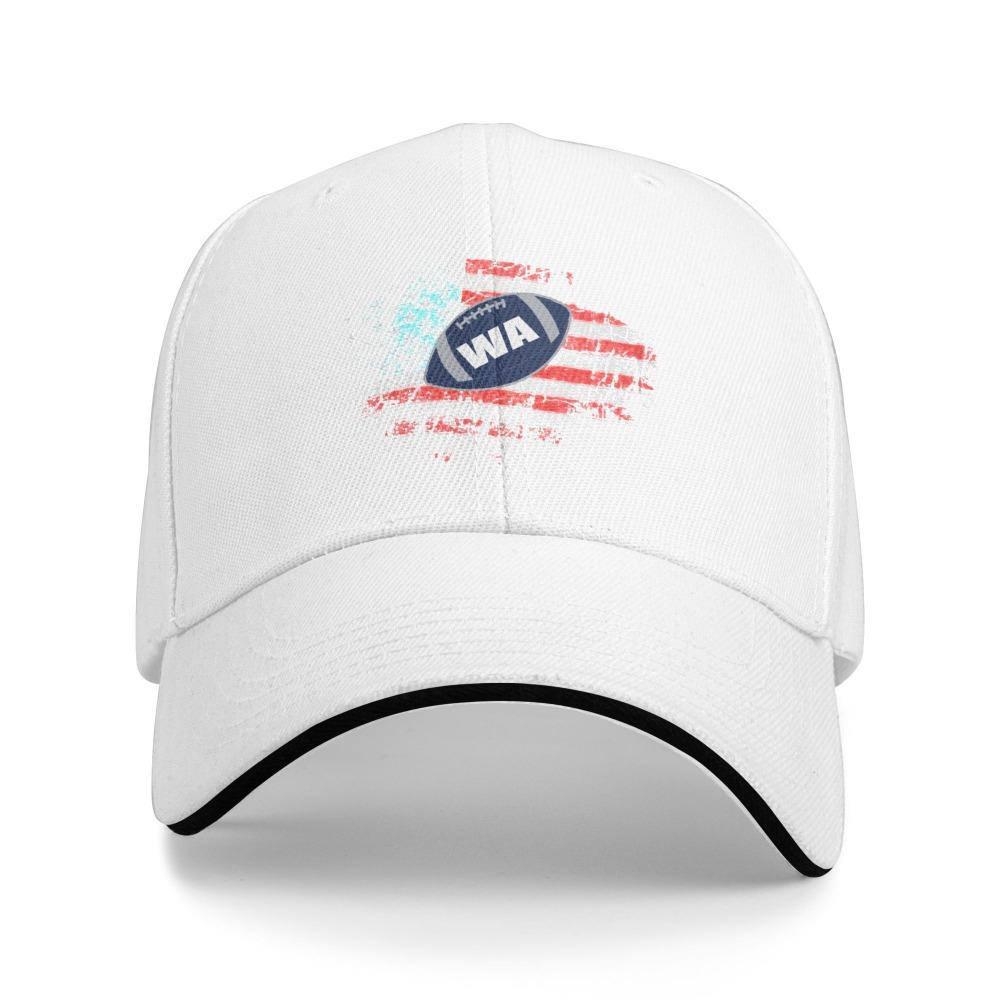 1pc Football & City Print Adjustable Unisex Vintage Baseball Cap for Men & Women - Soccer Fan Gear for Stadium Matches & Casual Wear