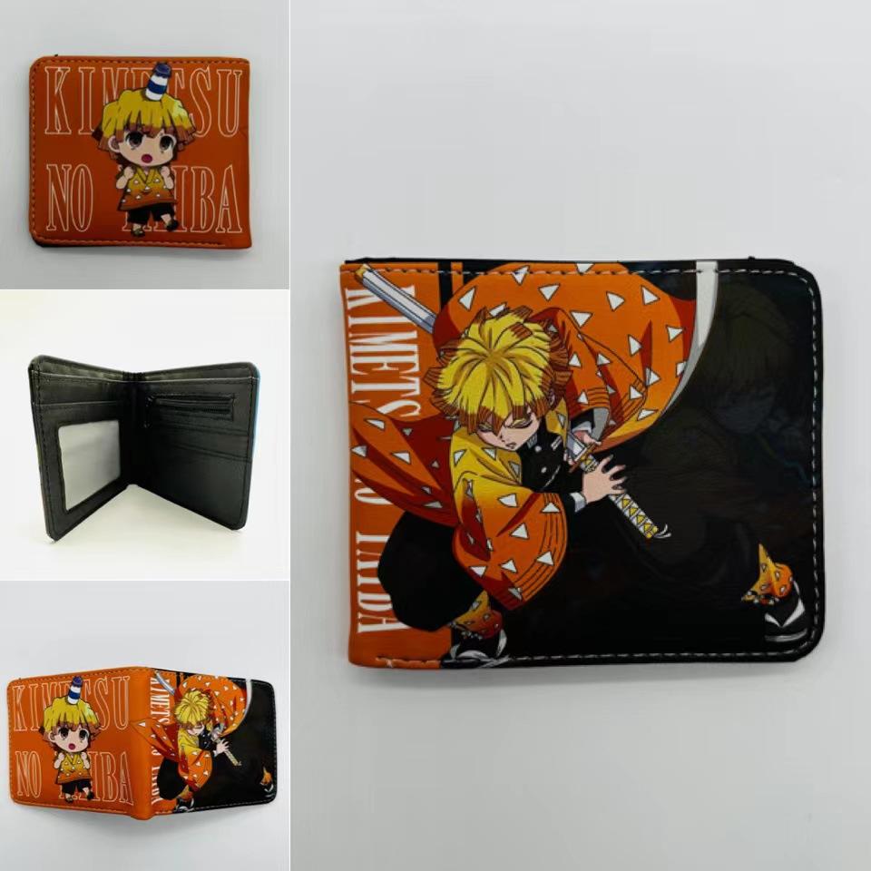 Japan cartoon comics Demon Slayer Short Fold Wallet Cartoon Coin Purse Suitable for Students 0006