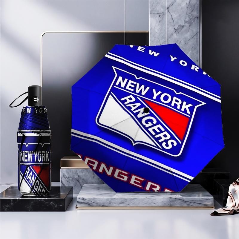 Rangers Hockey Umbrella Folding umbrella, automatic umbrella 8-Frame for Travel, camping Use Gift for Halloween Christmas