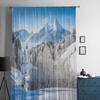 Zimní krajina v bavorských Alpách Šifonové průsvitné závěsy do obývacího pokoje ložnice okenní závěsy voály tyl cortinas