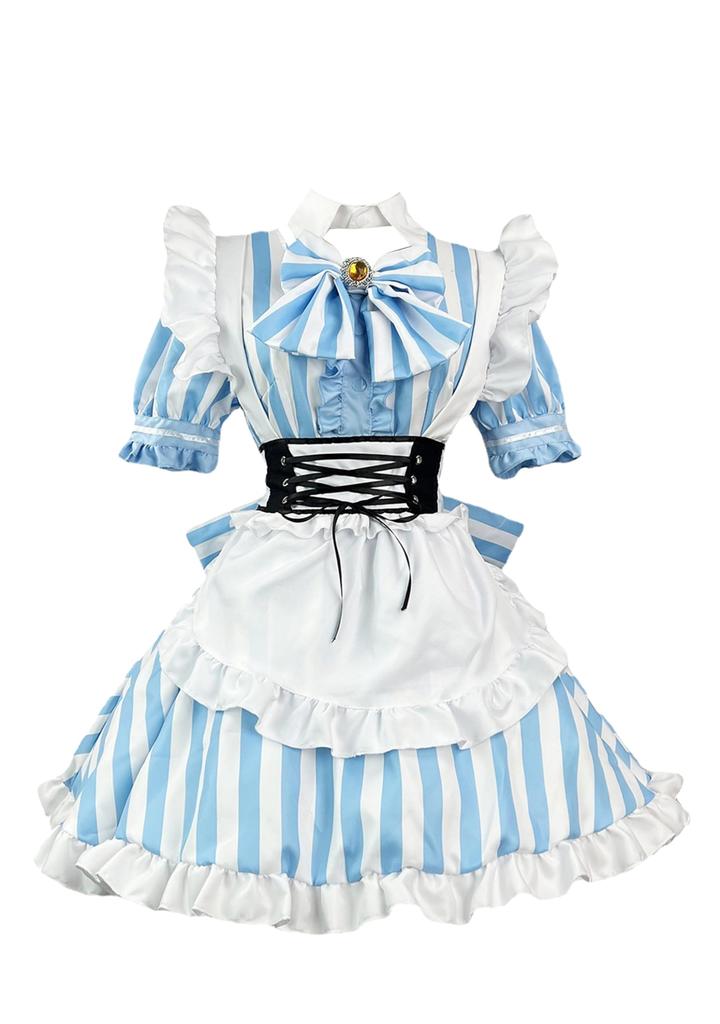 Maid Chinese Chinese cosplay Lolita free XL [EIDEFE] outfit, dress, style, costume, costume, lingerie, babydoll, size, set, blue,
