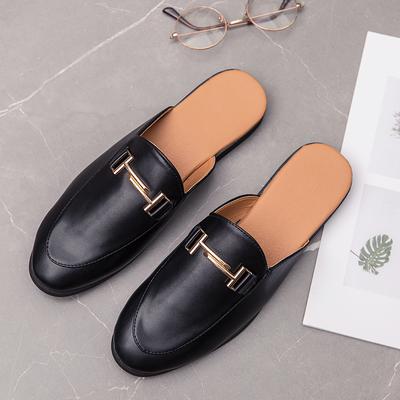 Mocasines de Moda Hombre Zapatos Casuales Hombre Zapatos Planos Muller Brogue Moda Club Zapatillas de Confort Zapatos de Verano para Caballeros Medios Arrastre Retro Social