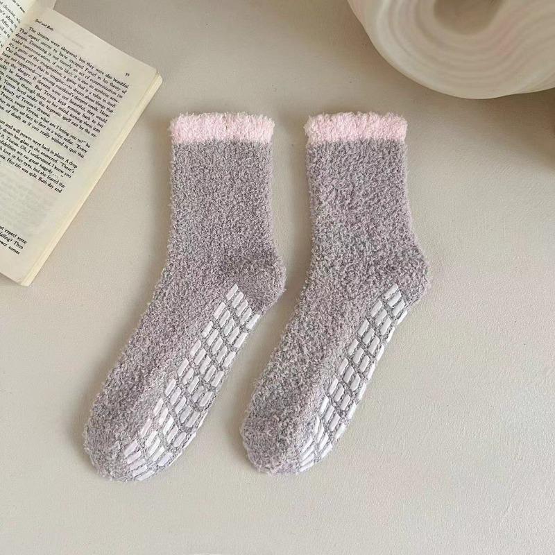 Women Winter Warm Fuzzy Socks Thick Thermal Solid Soft Fluffy Socks Cute Fashion Slipper Home Floor Sleeping Socks
