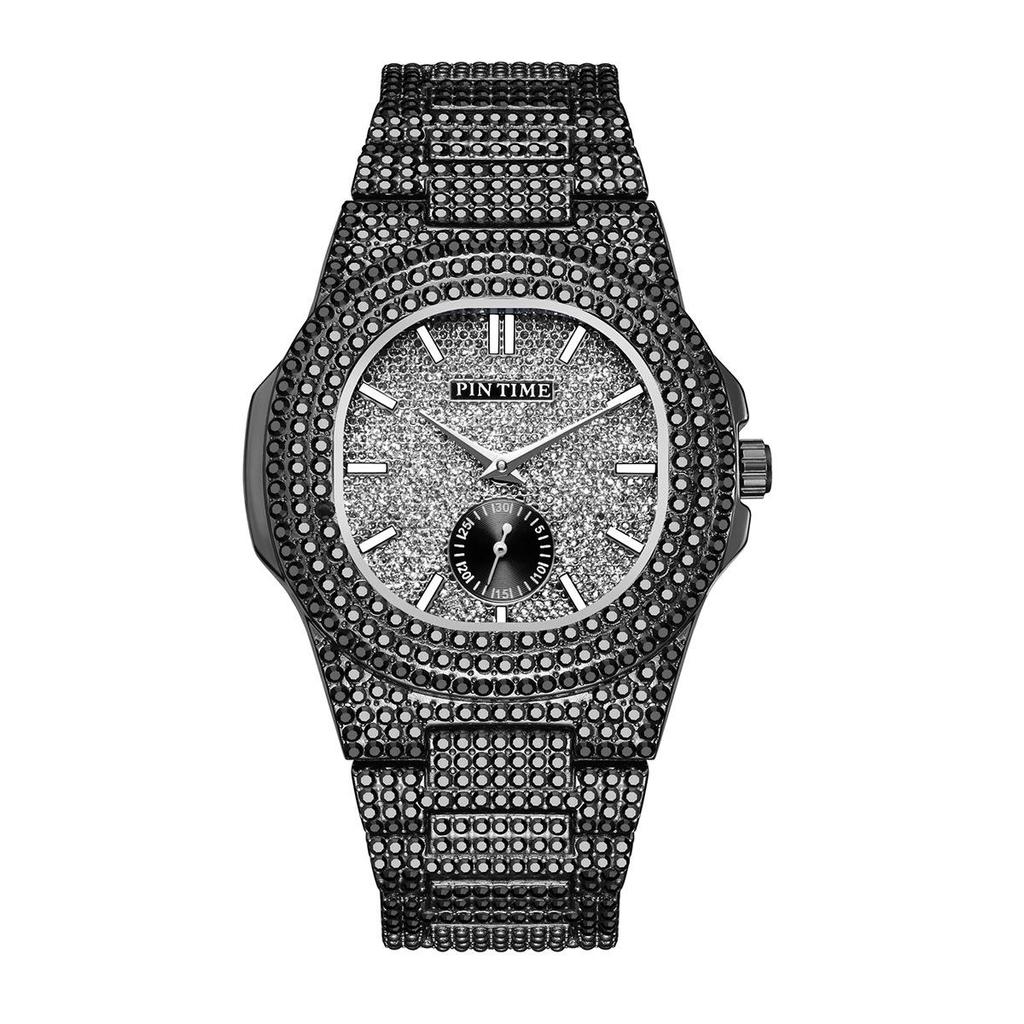 Pinshi Women's High-End Luxury Quartz Watch with Full Diamond Design, Waterproof for Women