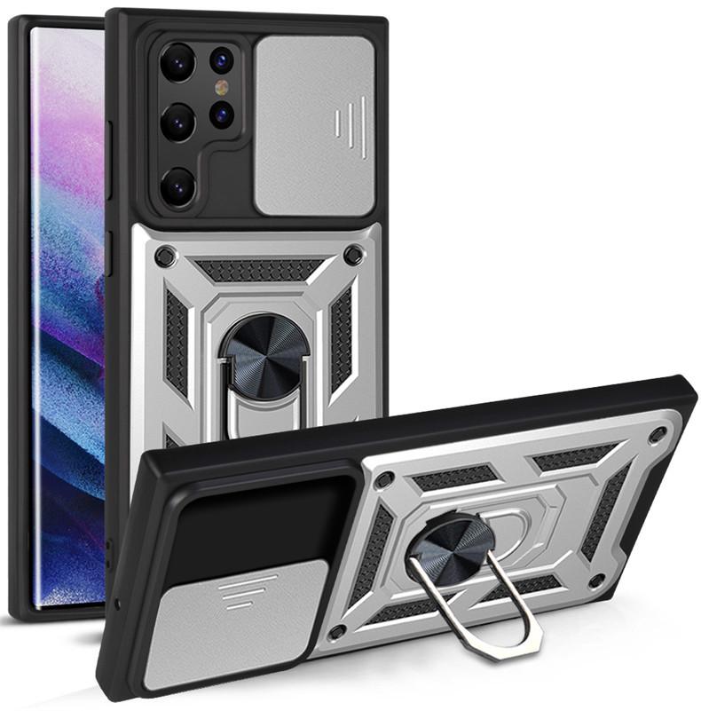 Samsung S22 Ultra Anti-Drop Phone Case with Push-Window and Car Ring