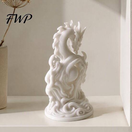 3D Printed Dragon Ornament Chinese Statue, Compact Figurine, Fine Detail Zodiac Collectibles Carving Design, Creative for Office Desk Decor Statue