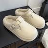 Women's Solid Color Clogs, Casual Plush Inner Lining Shoes, Lightweight and Comfortable Winter Shoes