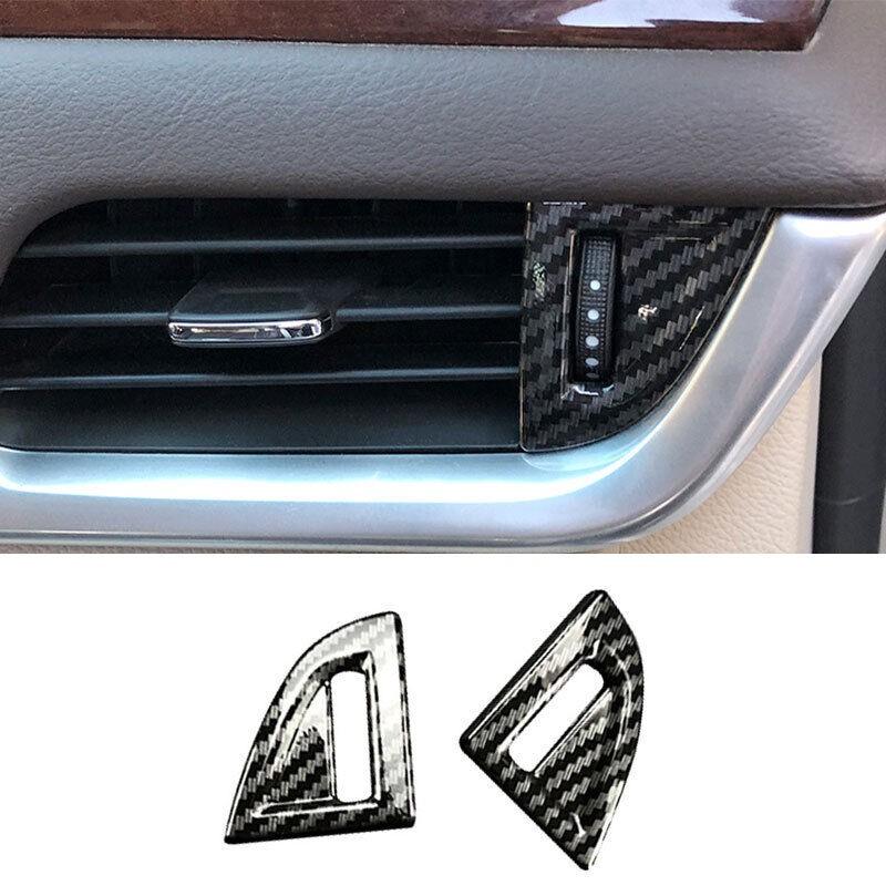 For Cadillac XTS 2013-2019 Carbon Fiber Console L&R Air Outlet Vent Trim 2pcs