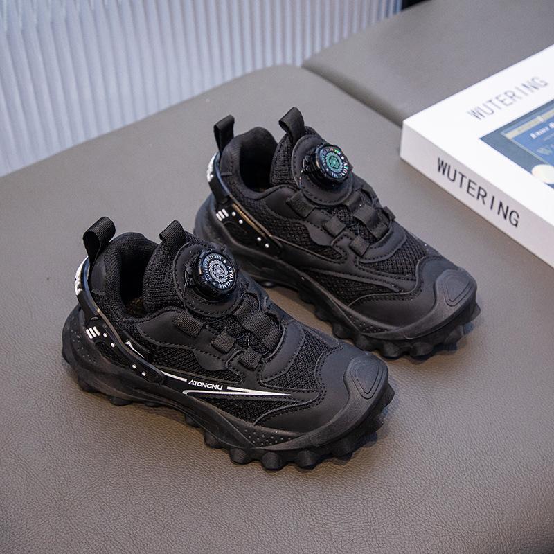 Boys and Girls Dad Shoes Autumn New Children's Breathable Sports Shoes Medium Older Boys Light Rotating Buttons Classmates