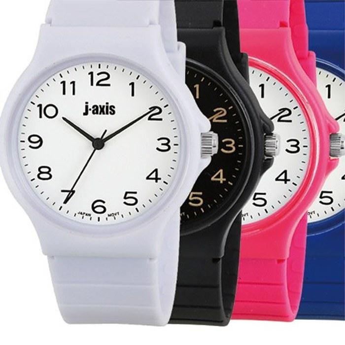 J-AXIS Watch Simple Plawatch Easy-to-Read Casual Lightweight Student TCG59 Unisex White Dial - White