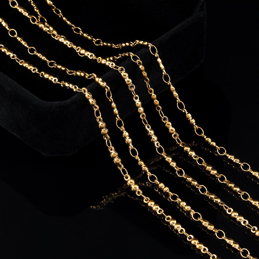 1Meter Fahsion Pod Design Necklace Chain Stainless Steel Metal Ball Link Chain for DIY Handmade Bracelet Material Jewelry Making