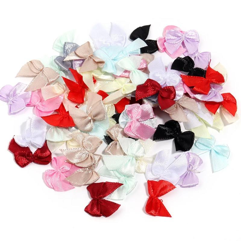 100 Pcs/set Princess children's bow tie clothing headdress accessories DIY accessories polyester thread tie mini bow tie