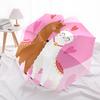 1pc Llama Love Romance Valentine's Day Heart Cute Animal Friendship Umbrella with Plastic Handle,Suitable for All Seasons UmbrellaPT563
