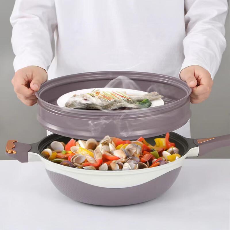 Triceratops 32cm Titan Antihaft Flachboden Wok