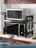 Retractable Aluminum Countertop Microwave Oven Rack with 6 Hooks