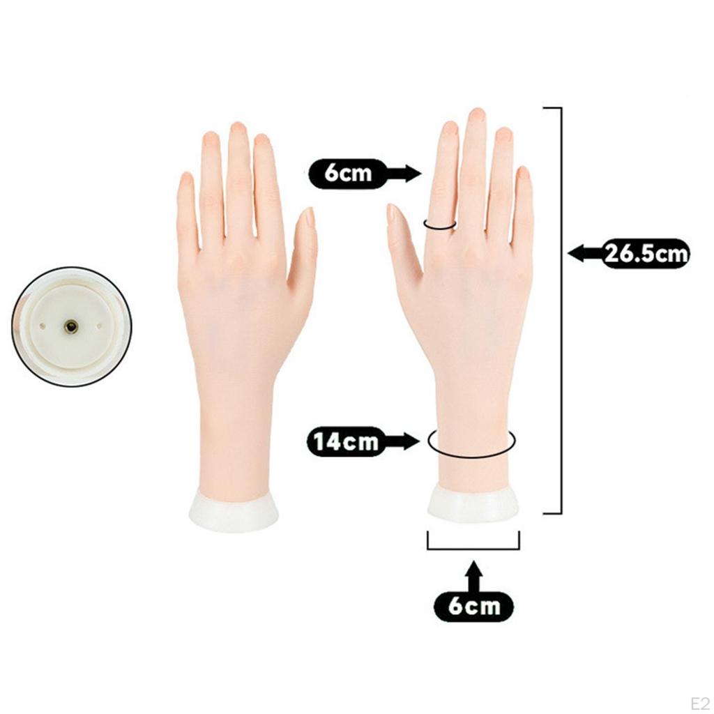 Practice Mannequin Hand Right Left Jewelry Organizer for Acrylic Nails Soft