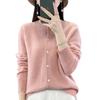 Autumn Women's Loose Fit Long Sleeve Pure Wool Cardigan Sweater