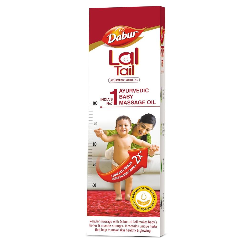 Dabur Lal Tail Ayurvedic Baby Massage Oil 500ml Pack of 1 for Healthy Bones Muscles Growth
