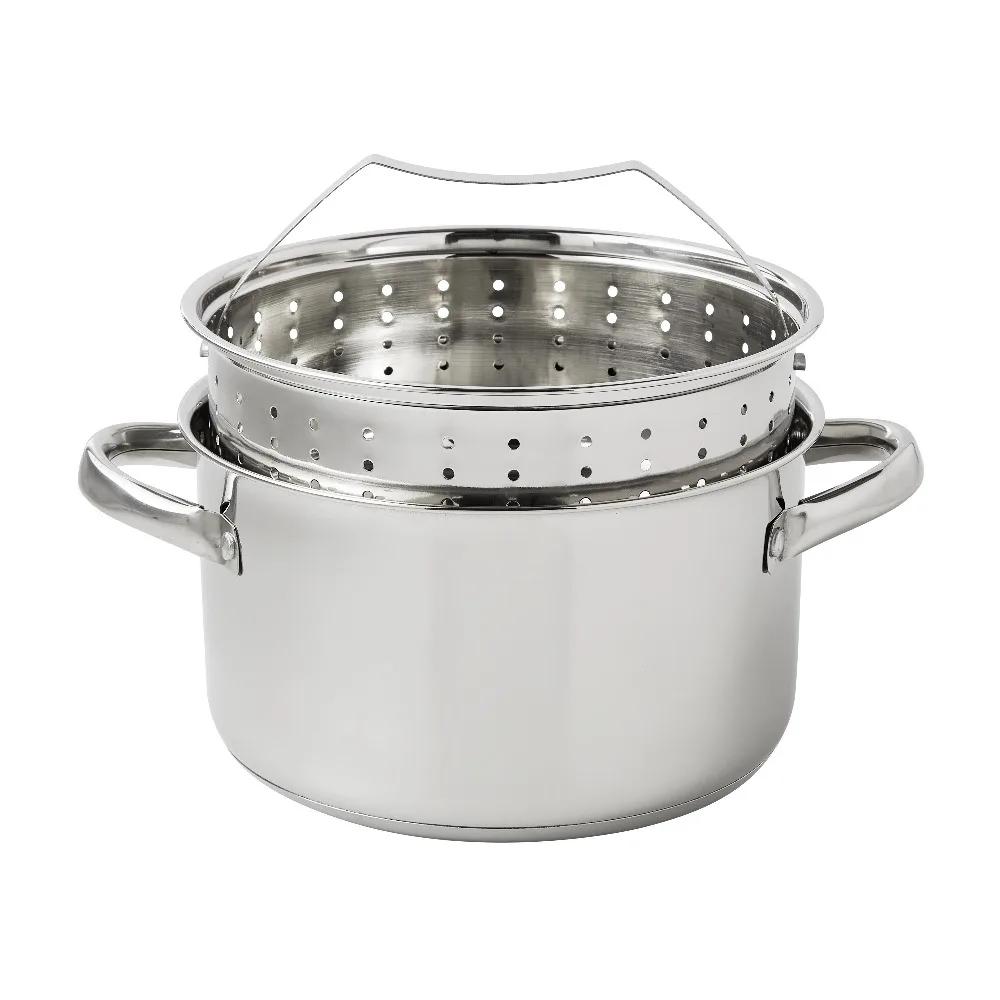 Mainstays Edelstahl 4-Quart Dampfgarer mit Glasdeckel, Induktionsgeeignet, Spülmaschinenfest, Gemüse, Fisch