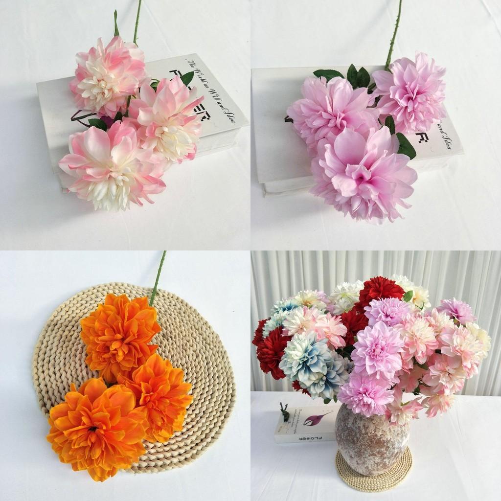 Artificial Dahlia Flower Stems For Wedding Home Decor With Long Stems And Multihead Design
