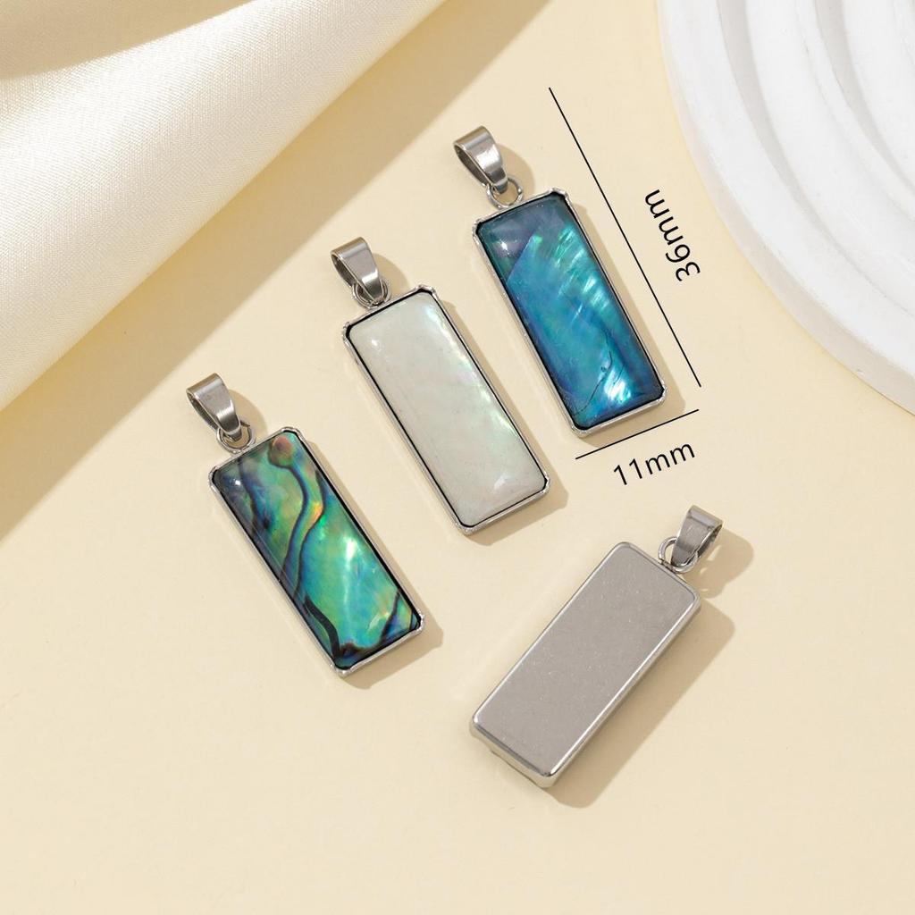 2Pcs Simplified Pendant Natural Shell Rectangle Pendant 36x11mm For Jewelry Making DIY Necklace Bracelet Earrings Accessory