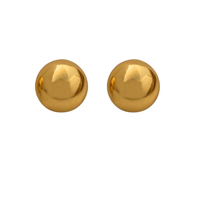 Punk Metal Big Ball Round Stud Earrings for Women Girls New Simple Fashion Semicircle Geometric Earrings Jewelry Gifts