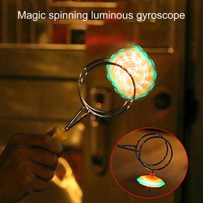 1 Set Magnetic Gyro Luminescent High-speed Smooth Magnetic Spinning Entertainment Stainless Fiery Centrifugal Spinning Gyro Kids Gifts