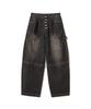 Gakkai Unions Button Flap Dart Balloon Denim Pants Black